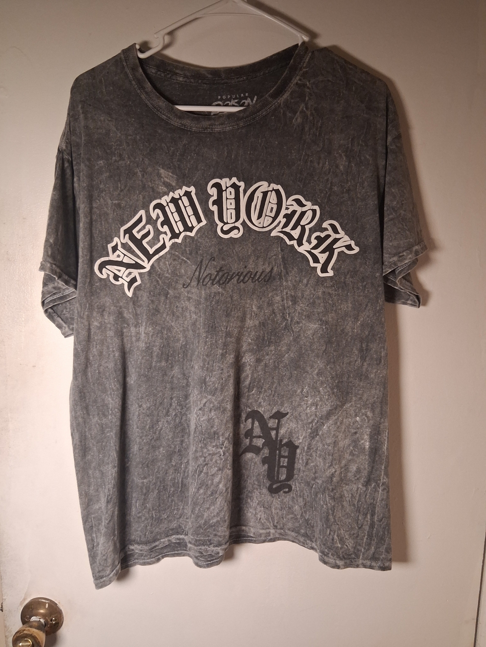 Notorious New York Mineral-Wash Grey Tee
